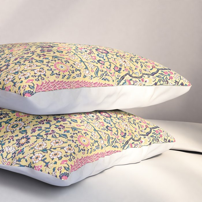 Douglass Mughal 'Millefleurs' North Indian Rug Print Pillow Sham Gallery Image 3