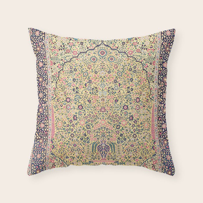 Douglass Mughal 'Millefleurs' North Indian Rug Print Throw Pillow Gallery Image 6