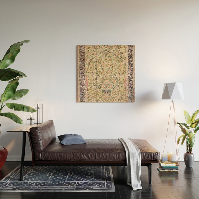 Douglass Mughal 'Millefleurs' North Indian Rug Print Wood Wall Art Gallery Image 2