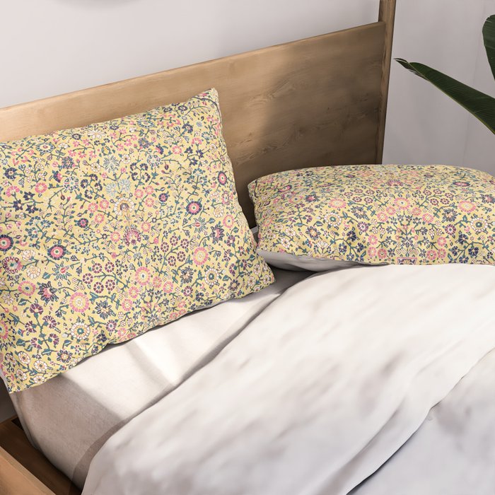Douglass Mughal 'Millefleurs' North Indian Rug Print Pillow Sham Gallery Image 2