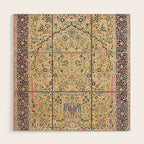Douglass Mughal 'Millefleurs' North Indian Rug Print Wood Wall Art Gallery Image 1