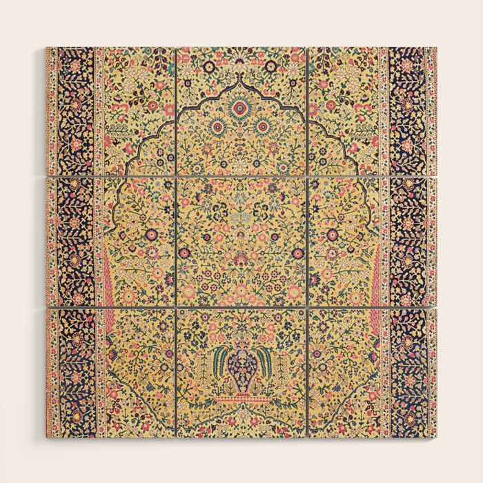 Douglass Mughal 'Millefleurs' North Indian Rug Print Wood Wall Art Gallery Image 1