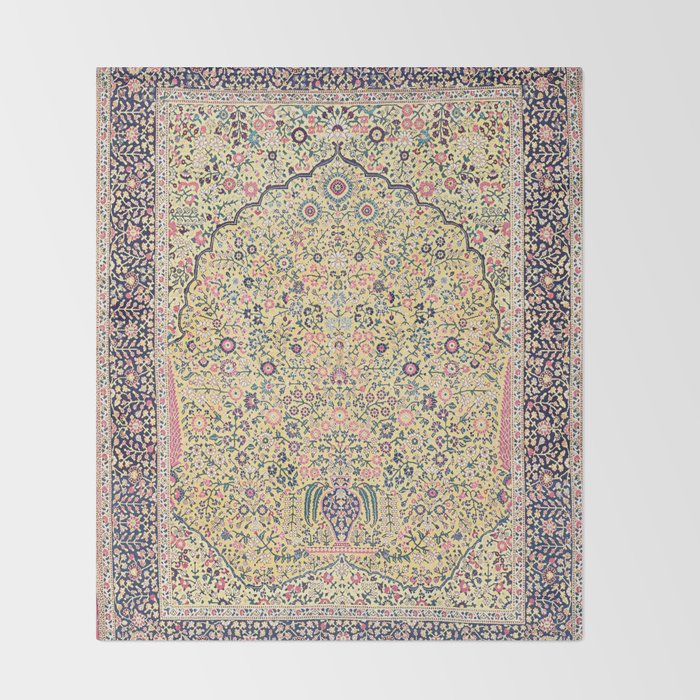 Douglass Mughal 'Millefleurs' North Indian Rug Print Throw Blanket Gallery Image 2