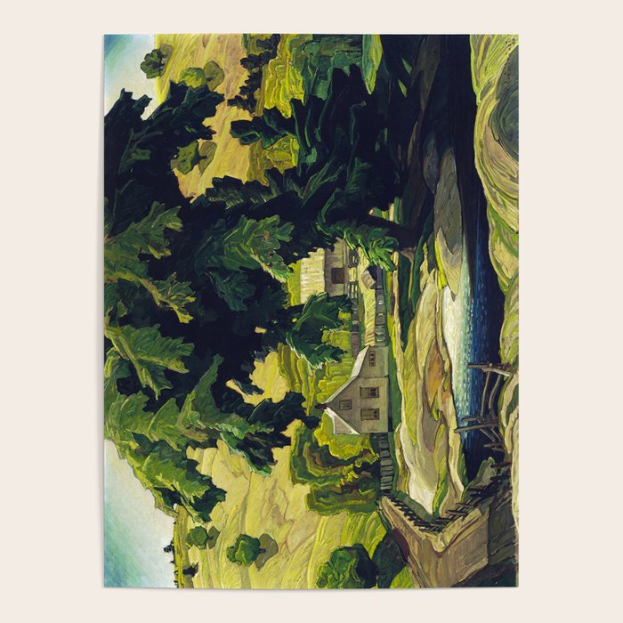 Farm Haliburton oil on hardboard 1940 Franklin Carmichael Canadian artist Art Nouveau Post-Impressio Poster Gallery Image 1