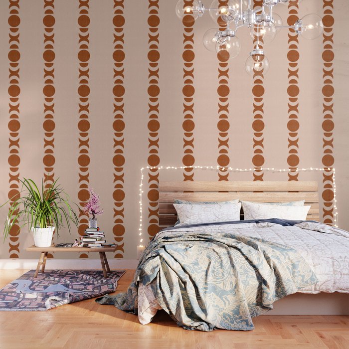 Terracotta Moon Phase Mid Century Wallpaper Gallery Image 1