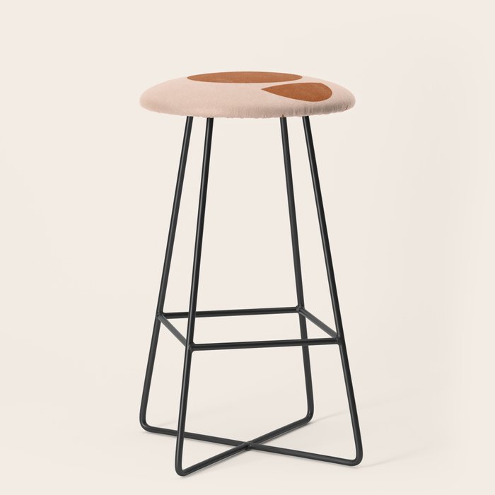 Terracotta Moon Phase Mid Century Stool Gallery Image 1