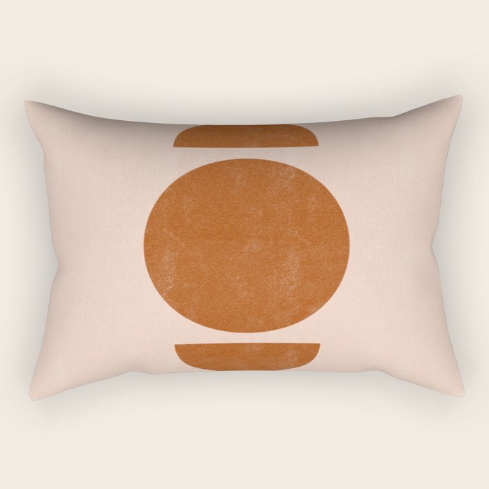 Terracotta Moon Phase Mid Century Rectangular Pillow Gallery Image 2