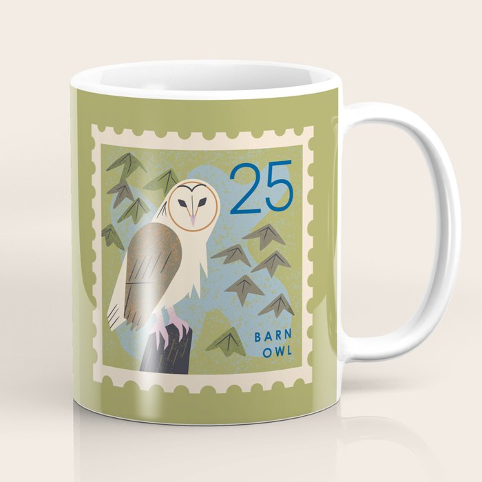 Barn Owl Postage Stamp Coffee Mug Gallery Image 1