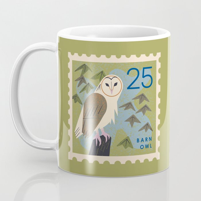 Barn Owl Postage Stamp Coffee Mug Gallery Image 3
