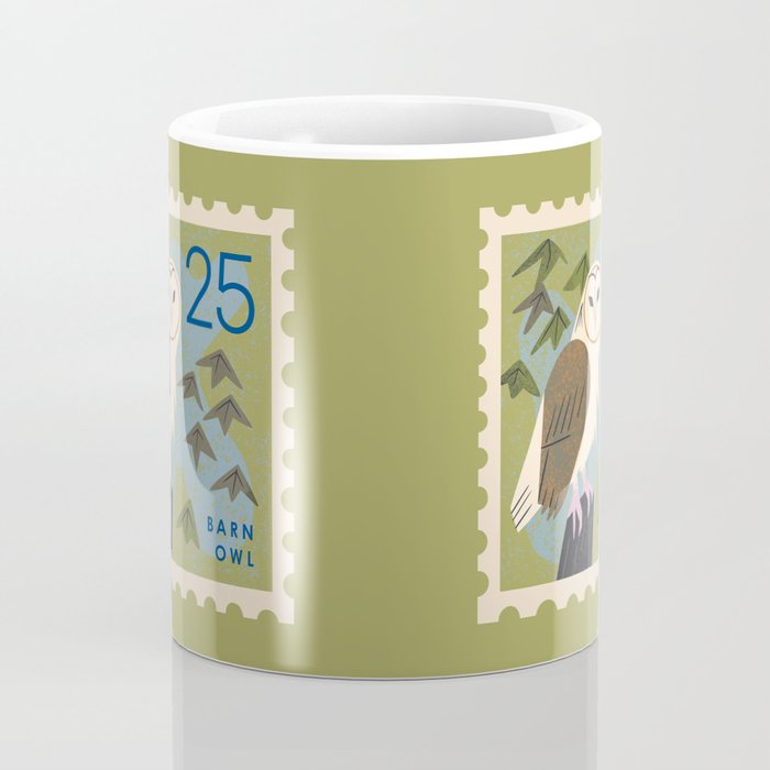 Barn Owl Postage Stamp Coffee Mug Gallery Image 4