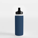 Sloane Navy solid - navy blue solid pillow, navy coordinate Water Bottle Gallery Image 2