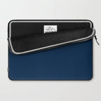 Sloane Navy solid - navy blue solid pillow, navy coordinate Laptop Sleeve Gallery Image 2
