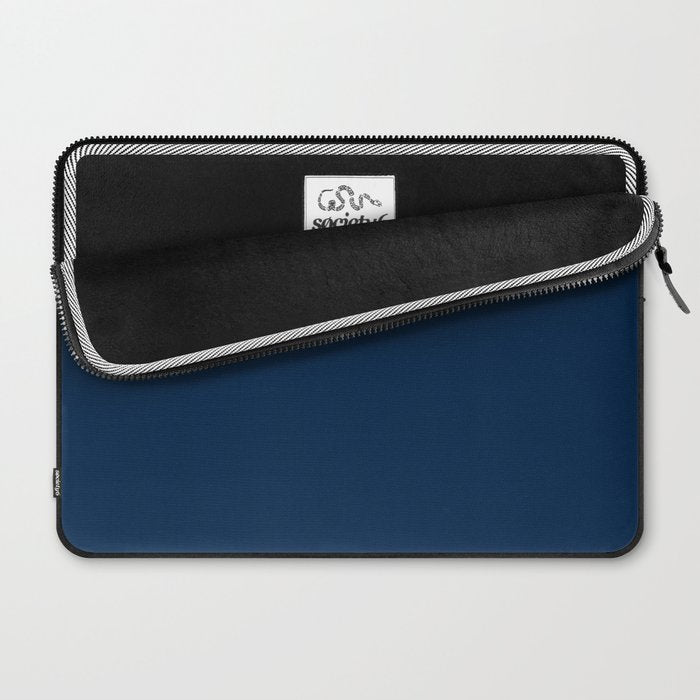 Sloane Navy solid - navy blue solid pillow, navy coordinate Laptop Sleeve Gallery Image 2