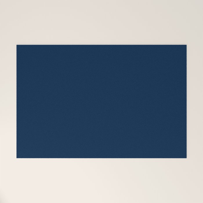 Sloane Navy solid - navy blue solid pillow, navy coordinate Welcome Mat Gallery Image 1