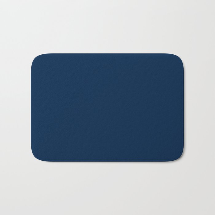 Sloane Navy solid - navy blue solid pillow, navy coordinate Bath Mat Gallery Image 1