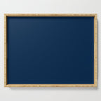 Sloane Navy solid - navy blue solid pillow, navy coordinate Serving Tray Gallery Image 1