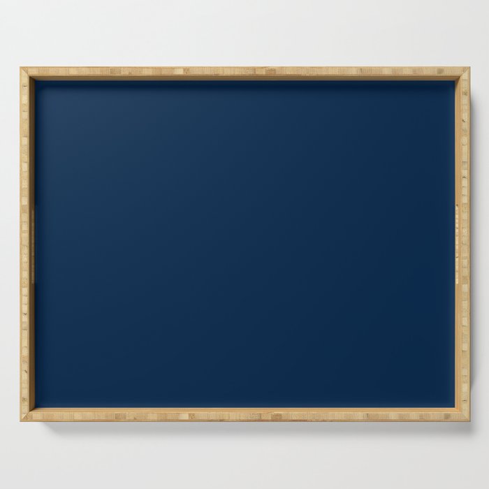 Sloane Navy solid - navy blue solid pillow, navy coordinate Serving Tray Gallery Image 1