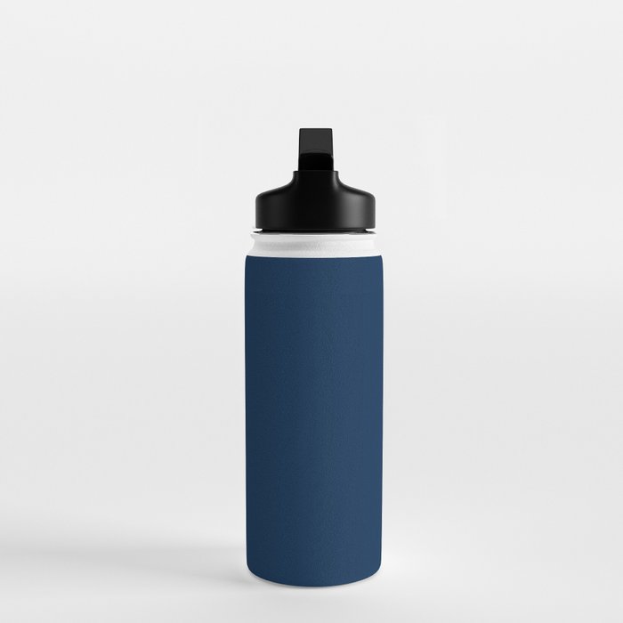 Sloane Navy solid - navy blue solid pillow, navy coordinate Water Bottle Gallery Image 3