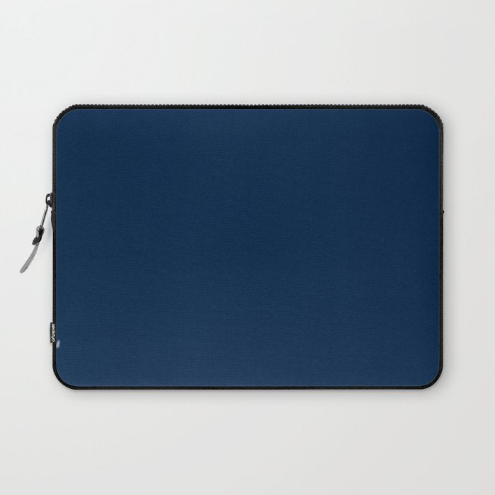 Sloane Navy solid - navy blue solid pillow, navy coordinate Laptop Sleeve Gallery Image 1
