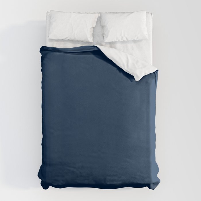 Sloane Navy solid - navy blue solid pillow, navy coordinate Duvet Cover Gallery Image 1