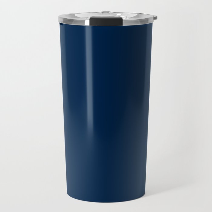 Sloane Navy solid - navy blue solid pillow, navy coordinate Travel Mug Gallery Image 1