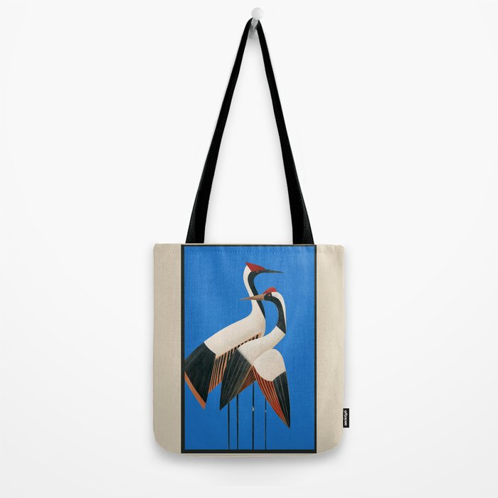 Stillness in Motion - Abstract Cranes in Blue Tote Bag Gallery Image 2