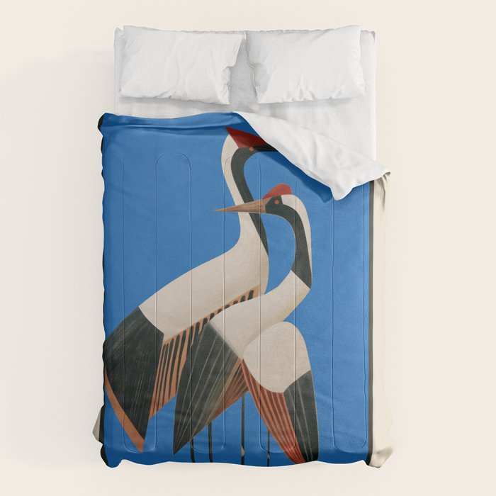 Stillness in Motion - Abstract Cranes in Blue Comforter Gallery Image 6