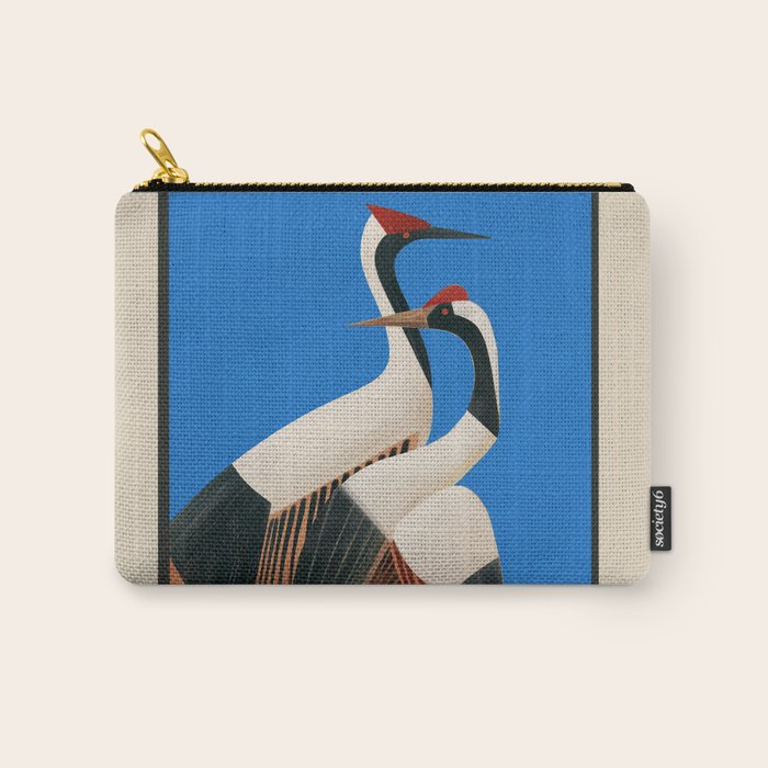 Stillness in Motion - Abstract Cranes in Blue Carry All Pouch Gallery Image 1