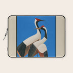Stillness in Motion - Abstract Cranes in Blue Laptop Sleeve Gallery Image 1
