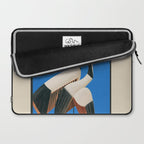 Stillness in Motion - Abstract Cranes in Blue Laptop Sleeve Gallery Image 2