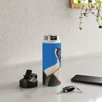 Stillness in Motion - Abstract Cranes in Blue Water Bottle Gallery Image 4