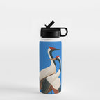 Stillness in Motion - Abstract Cranes in Blue Water Bottle Gallery Image 1