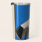 Stillness in Motion - Abstract Cranes in Blue Travel Mug Gallery Image 3