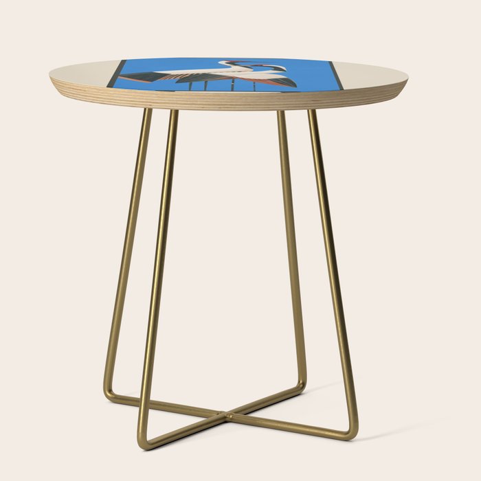 Stillness in Motion - Abstract Cranes in Blue Side Table Gallery Image 1