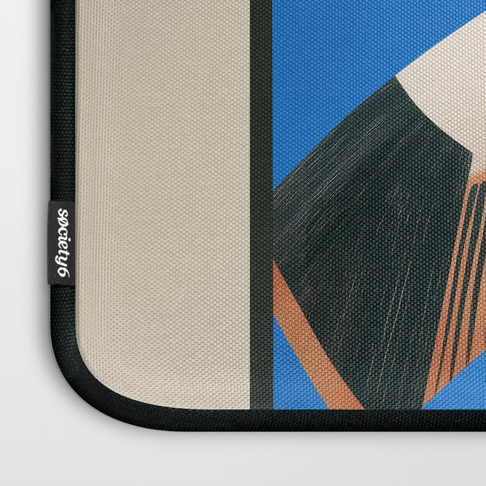 Stillness in Motion - Abstract Cranes in Blue Laptop Sleeve Gallery Image 3