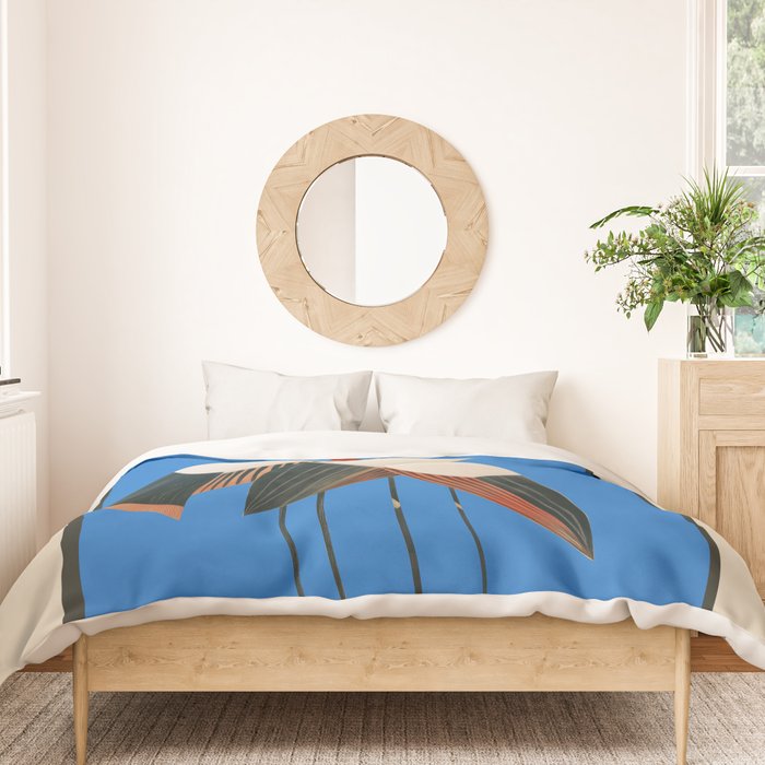 Stillness in Motion - Abstract Cranes in Blue Duvet Cover Gallery Image 3