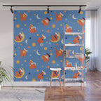 Collection of women holding planet with dream universe. Wall Mural Gallery Image 1