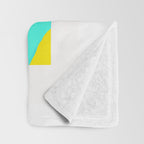 Le citron - lemon fruit market poster on aqua and turquoise stripes Throw Blanket Gallery Image 3