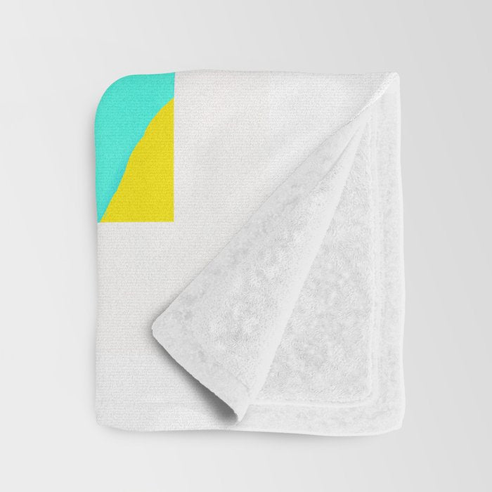 Le citron - lemon fruit market poster on aqua and turquoise stripes Throw Blanket Gallery Image 3