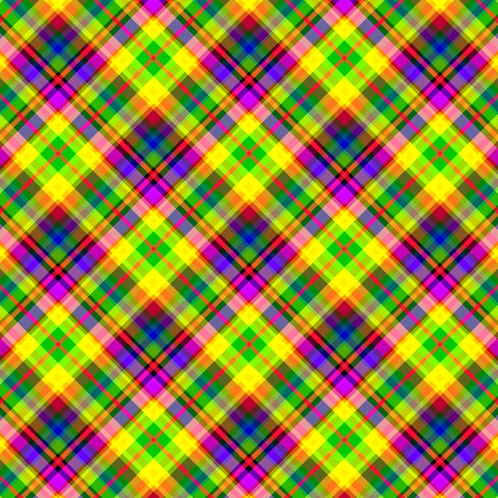 Bright summer neon checkered pattern yellow green purple Coffee Mug Gallery Image 2
