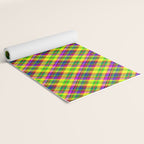 Bright summer neon checkered pattern yellow green purple Yoga Mat Gallery Image 2