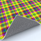 Bright summer neon checkered pattern yellow green purple Rug Gallery Image 4
