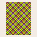 Bright summer neon checkered pattern yellow green purple Poster Gallery Image 4
