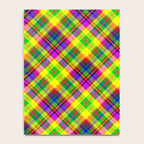 Bright summer neon checkered pattern yellow green purple Notebook Gallery Image 4