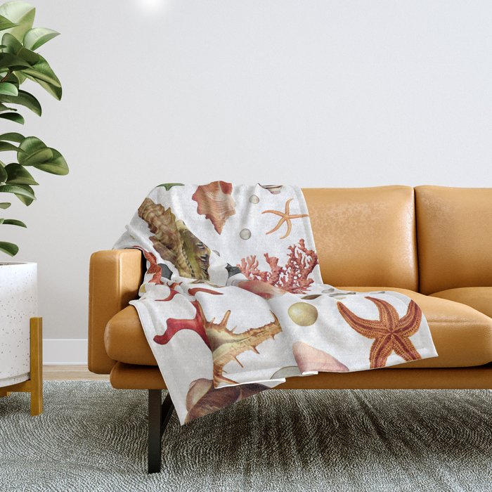 Shell collection Throw Blanket Gallery Image 1