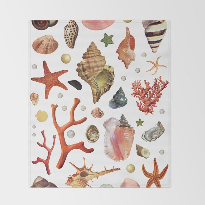 Shell collection Throw Blanket Gallery Image 2