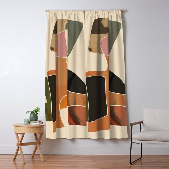 Modern Abstract Colorful Shapes Window Curtain Gallery Image 1