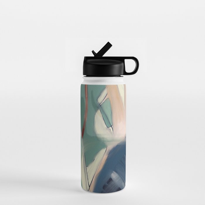 abstract pastel leaves 3 Water Bottle Gallery Image 1