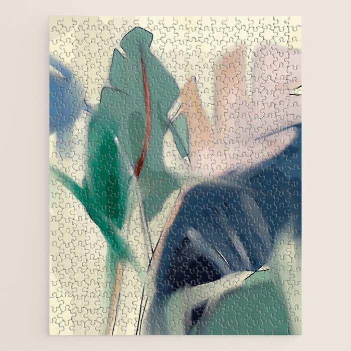 abstract pastel leaves 3 Jigsaw Puzzle Gallery Image 1