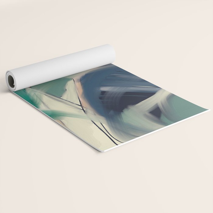 abstract pastel leaves 3 Yoga Mat Gallery Image 2